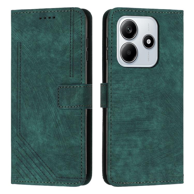 Skin Feel Stripe Pattern Leather Phone Case with Lanyard, For Redmi Turbo 4 / Xiaomi Poco X7 Pro, For Redmi K80 / K80 Pro, For Redmi Note 14 4G 163.25mm, For Redmi Note 14 5G Global