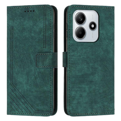Skin Feel Stripe Pattern Leather Phone Case with Lanyard, For Redmi Turbo 4 / Xiaomi Poco X7 Pro, For Redmi K80 / K80 Pro, For Redmi Note 14 4G 163.25mm, For Redmi Note 14 5G Global