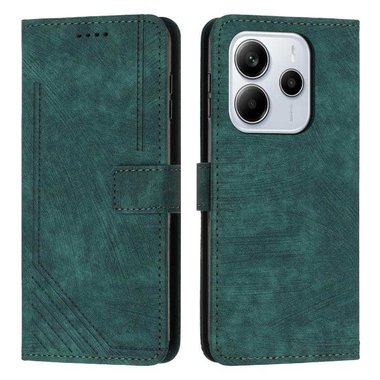 Skin Feel Stripe Pattern Leather Phone Case with Lanyard, For Redmi 15a 5G, For Redmi A7 Pro 4G 171mm, For Redmi Turbo 5 Max / Poco X8 Pro Max 5G, For Redmi Turbo 5 / Poco X8 Pro 5G, For Redmi Note 15 Pro+ 5G Global 163.3mm                             ...