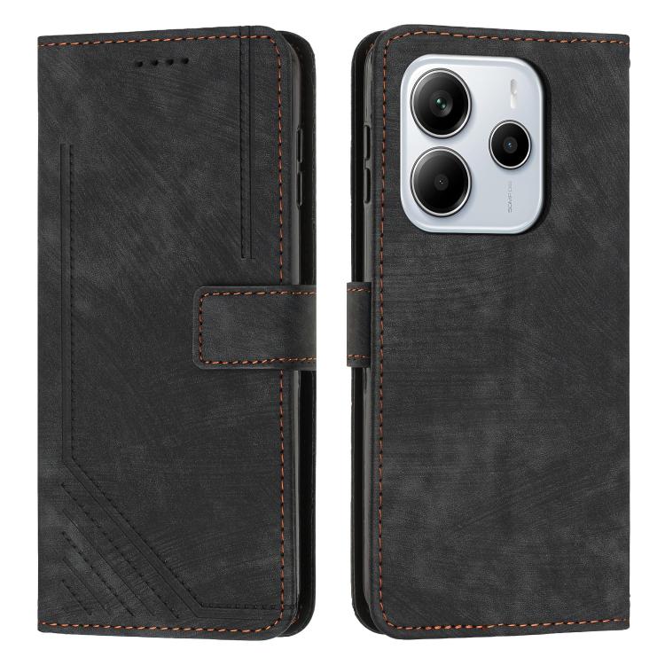 Skin Feel Stripe Pattern Leather Phone Case with Lanyard, For Redmi 15a 5G, For Redmi A7 Pro 4G 171mm, For Redmi Turbo 5 Max / Poco X8 Pro Max 5G, For Redmi Turbo 5 / Poco X8 Pro 5G, For Redmi Note 15 Pro+ 5G Global 163.3mm                             ...