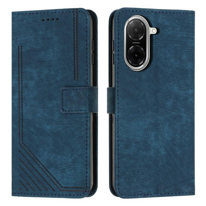 Skin Feel Stripe Pattern Leather Phone Case with Lanyard, For Redmi 15a 5G, For Redmi A7 Pro 4G 171mm, For Redmi Turbo 5 Max / Poco X8 Pro Max 5G, For Redmi Turbo 5 / Poco X8 Pro 5G, For Redmi Note 15 Pro+ 5G Global 163.3mm                             ...