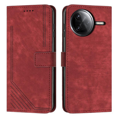 Skin Feel Stripe Pattern Leather Phone Case with Lanyard, For Redmi Turbo 4 / Xiaomi Poco X7 Pro, For Redmi K80 / K80 Pro, For Redmi Note 14 4G 163.25mm, For Redmi Note 14 5G Global