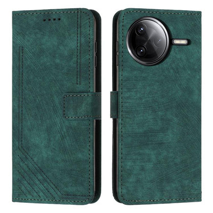 Skin Feel Stripe Pattern Leather Phone Case with Lanyard, For Redmi Turbo 4 / Xiaomi Poco X7 Pro, For Redmi K80 / K80 Pro, For Redmi Note 14 4G 163.25mm, For Redmi Note 14 5G Global