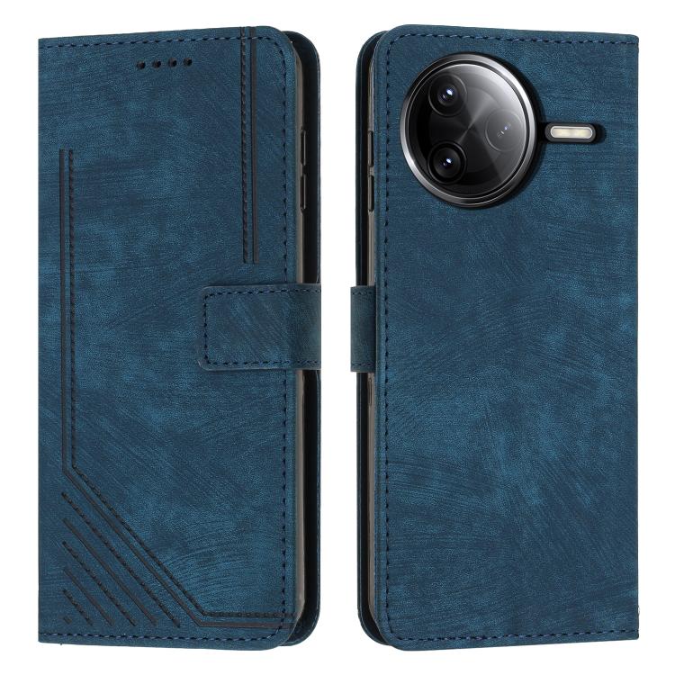 Skin Feel Stripe Pattern Leather Phone Case with Lanyard, For Redmi Turbo 4 / Xiaomi Poco X7 Pro, For Redmi K80 / K80 Pro, For Redmi Note 14 4G 163.25mm, For Redmi Note 14 5G Global