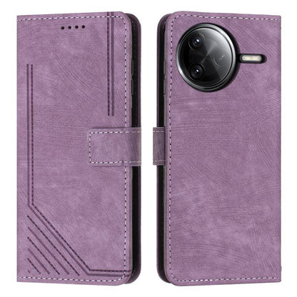 Skin Feel Stripe Pattern Leather Phone Case with Lanyard, For Redmi Turbo 4 / Xiaomi Poco X7 Pro, For Redmi K80 / K80 Pro, For Redmi Note 14 4G 163.25mm, For Redmi Note 14 5G Global