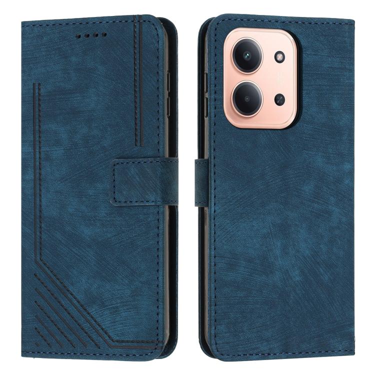 Skin Feel Stripe Pattern Leather Phone Case with Lanyard, For Redmi 15a 5G, For Redmi A7 Pro 4G 171mm, For Redmi Turbo 5 Max / Poco X8 Pro Max 5G, For Redmi Turbo 5 / Poco X8 Pro 5G, For Redmi Note 15 Pro+ 5G Global 163.3mm                             ...