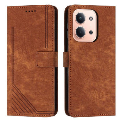 Skin Feel Stripe Pattern Leather Phone Case with Lanyard, For Redmi 15a 5G, For Redmi A7 Pro 4G 171mm, For Redmi Turbo 5 Max / Poco X8 Pro Max 5G, For Redmi Turbo 5 / Poco X8 Pro 5G, For Redmi Note 15 Pro+ 5G Global 163.3mm                             ...