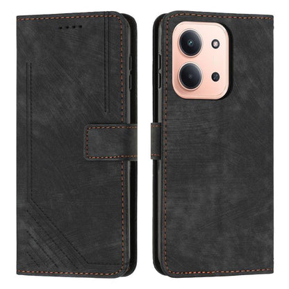 Skin Feel Stripe Pattern Leather Phone Case with Lanyard, For Redmi 15a 5G, For Redmi A7 Pro 4G 171mm, For Redmi Turbo 5 Max / Poco X8 Pro Max 5G, For Redmi Turbo 5 / Poco X8 Pro 5G, For Redmi Note 15 Pro+ 5G Global 163.3mm                             ...