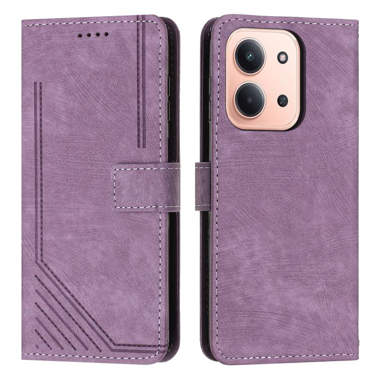 Skin Feel Stripe Pattern Leather Phone Case with Lanyard, For Redmi 15a 5G, For Redmi A7 Pro 4G 171mm, For Redmi Turbo 5 Max / Poco X8 Pro Max 5G, For Redmi Turbo 5 / Poco X8 Pro 5G, For Redmi Note 15 Pro+ 5G Global 163.3mm                             ...