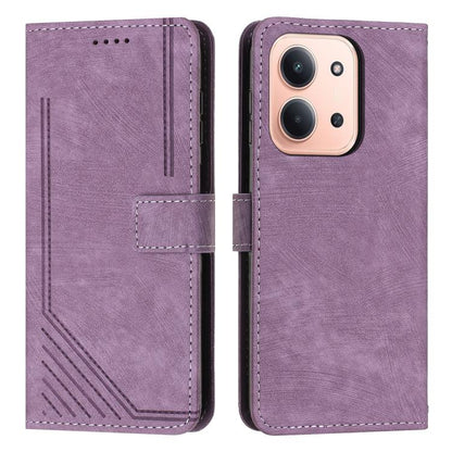 Skin Feel Stripe Pattern Leather Phone Case with Lanyard, For Redmi 15a 5G, For Redmi A7 Pro 4G 171mm, For Redmi Turbo 5 Max / Poco X8 Pro Max 5G, For Redmi Turbo 5 / Poco X8 Pro 5G, For Redmi Note 15 Pro+ 5G Global 163.3mm                             ...