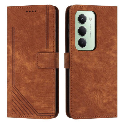 Skin Feel Stripe Pattern Leather Phone Case with Lanyard, For Redmi 15a 5G, For Redmi A7 Pro 4G 171mm, For Redmi Turbo 5 Max / Poco X8 Pro Max 5G, For Redmi Turbo 5 / Poco X8 Pro 5G, For Redmi Note 15 Pro+ 5G Global 163.3mm                             ...