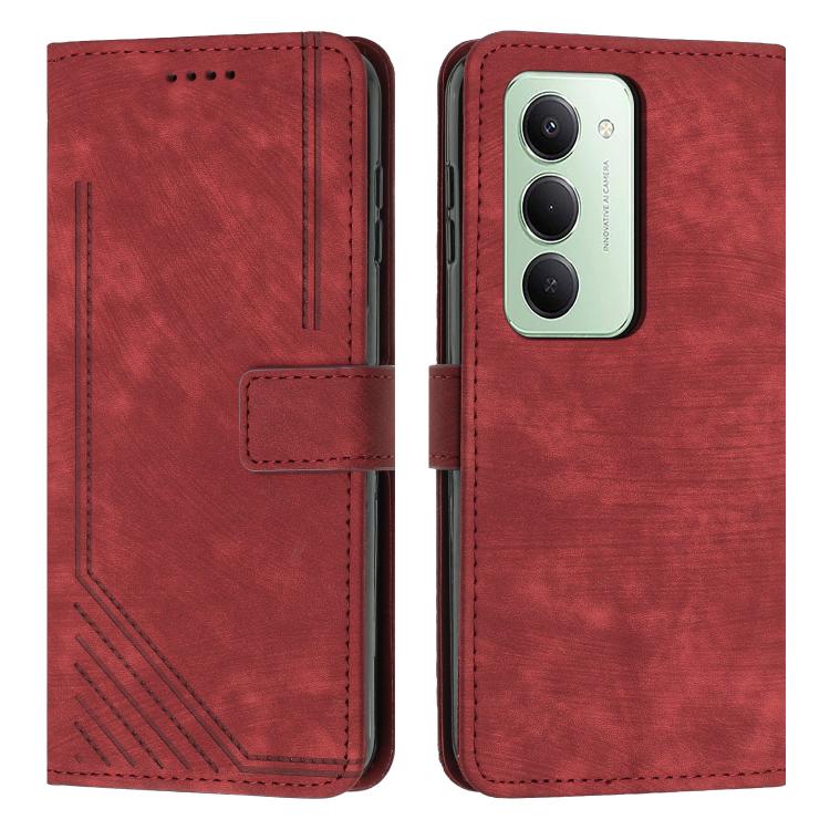 Skin Feel Stripe Pattern Leather Phone Case with Lanyard, For Redmi 15a 5G, For Redmi A7 Pro 4G 171mm, For Redmi Turbo 5 Max / Poco X8 Pro Max 5G, For Redmi Turbo 5 / Poco X8 Pro 5G, For Redmi Note 15 Pro+ 5G Global 163.3mm                             ...