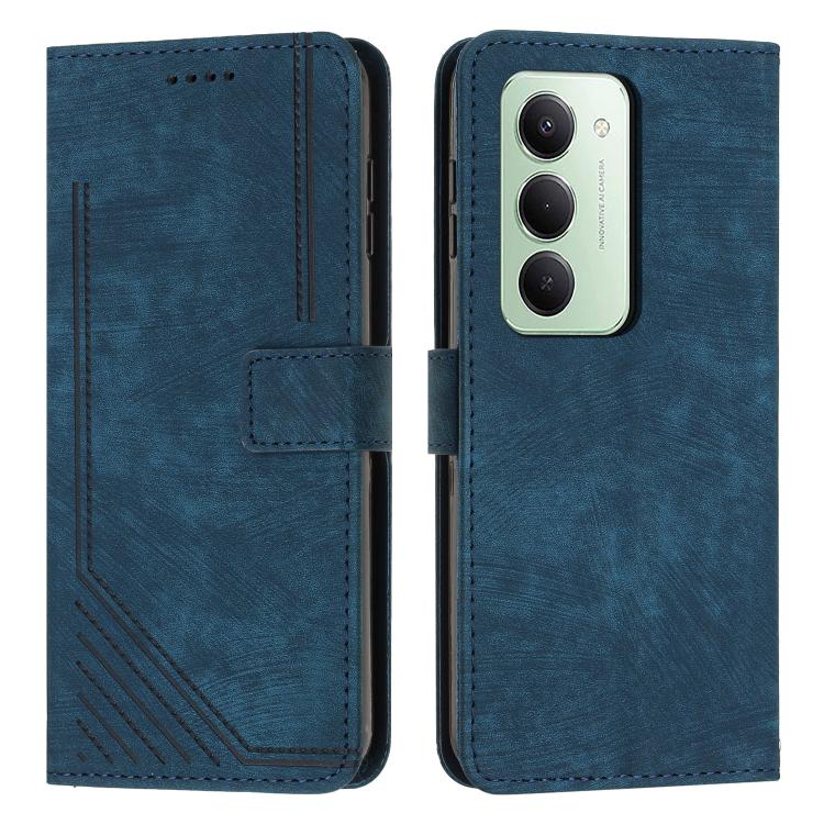 Skin Feel Stripe Pattern Leather Phone Case with Lanyard, For Redmi 15a 5G, For Redmi A7 Pro 4G 171mm, For Redmi Turbo 5 Max / Poco X8 Pro Max 5G, For Redmi Turbo 5 / Poco X8 Pro 5G, For Redmi Note 15 Pro+ 5G Global 163.3mm                             ...