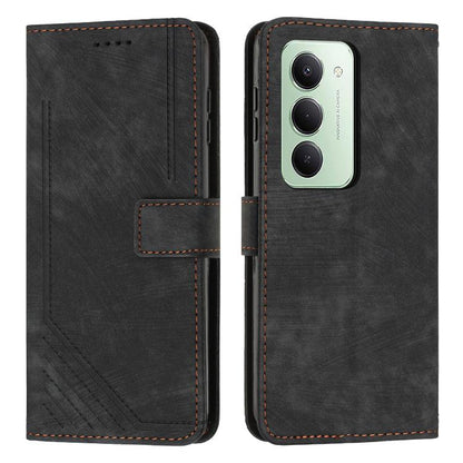 Skin Feel Stripe Pattern Leather Phone Case with Lanyard, For Redmi 15a 5G, For Redmi A7 Pro 4G 171mm, For Redmi Turbo 5 Max / Poco X8 Pro Max 5G, For Redmi Turbo 5 / Poco X8 Pro 5G, For Redmi Note 15 Pro+ 5G Global 163.3mm                             ...