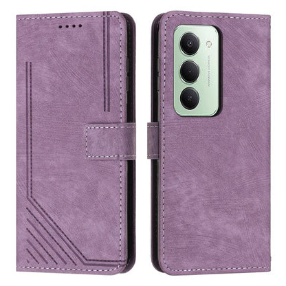 Skin Feel Stripe Pattern Leather Phone Case with Lanyard, For Redmi 15a 5G, For Redmi A7 Pro 4G 171mm, For Redmi Turbo 5 Max / Poco X8 Pro Max 5G, For Redmi Turbo 5 / Poco X8 Pro 5G, For Redmi Note 15 Pro+ 5G Global 163.3mm                             ...