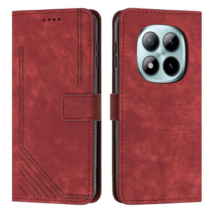 Skin Feel Stripe Pattern Leather Phone Case with Lanyard, For Redmi 15a 5G, For Redmi A7 Pro 4G 171mm, For Redmi Turbo 5 Max / Poco X8 Pro Max 5G, For Redmi Turbo 5 / Poco X8 Pro 5G, For Redmi Note 15 Pro+ 5G Global 163.3mm                             ...