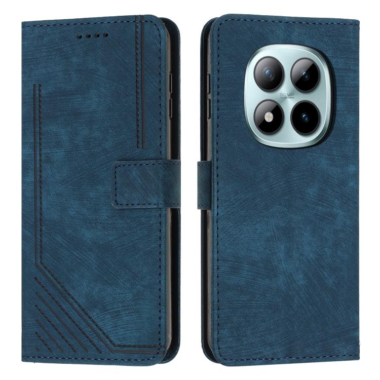 Skin Feel Stripe Pattern Leather Phone Case with Lanyard, For Redmi 15a 5G, For Redmi A7 Pro 4G 171mm, For Redmi Turbo 5 Max / Poco X8 Pro Max 5G, For Redmi Turbo 5 / Poco X8 Pro 5G, For Redmi Note 15 Pro+ 5G Global 163.3mm                             ...