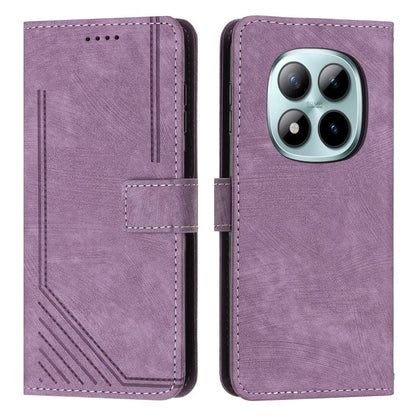 Skin Feel Stripe Pattern Leather Phone Case with Lanyard, For Redmi 15a 5G, For Redmi A7 Pro 4G 171mm, For Redmi Turbo 5 Max / Poco X8 Pro Max 5G, For Redmi Turbo 5 / Poco X8 Pro 5G, For Redmi Note 15 Pro+ 5G Global 163.3mm                             ...
