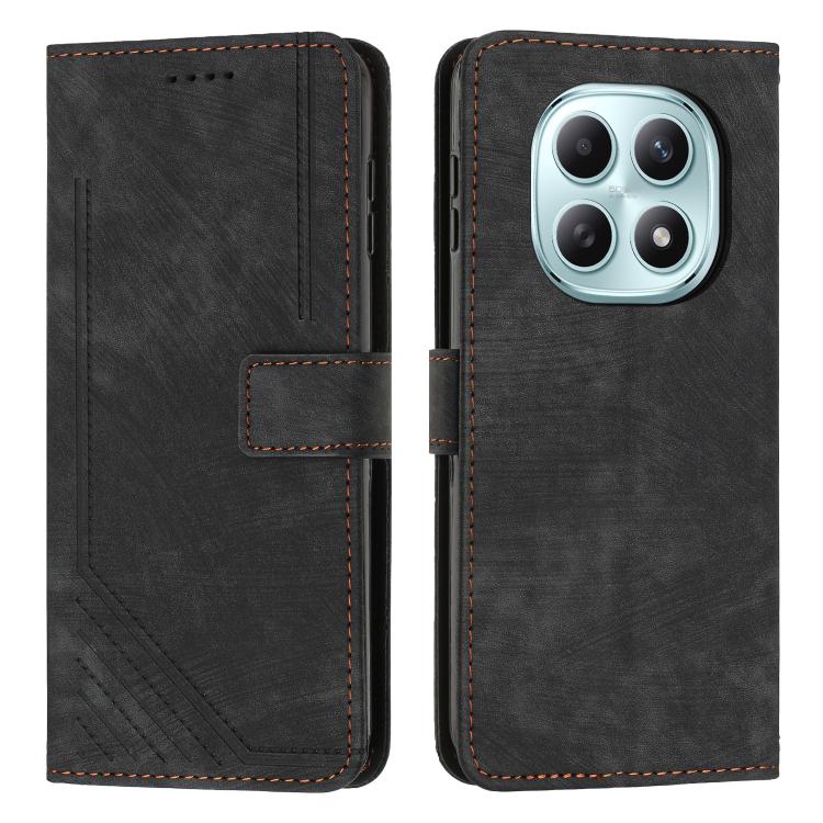 Skin Feel Stripe Pattern Leather Phone Case with Lanyard, For Redmi 15a 5G, For Redmi A7 Pro 4G 171mm, For Redmi Turbo 5 Max / Poco X8 Pro Max 5G, For Redmi Turbo 5 / Poco X8 Pro 5G, For Redmi Note 15 Pro+ 5G Global 163.3mm                             ...