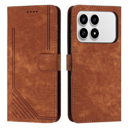 Skin Feel Stripe Pattern Leather Phone Case with Lanyard, For Redmi 15a 5G, For Redmi A7 Pro 4G 171mm, For Redmi Turbo 5 Max / Poco X8 Pro Max 5G, For Redmi Turbo 5 / Poco X8 Pro 5G, For Redmi Note 15 Pro+ 5G Global 163.3mm                             ...