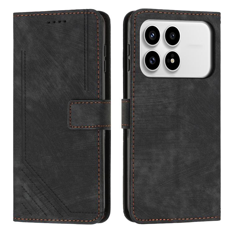 Skin Feel Stripe Pattern Leather Phone Case with Lanyard, For Redmi 15a 5G, For Redmi A7 Pro 4G 171mm, For Redmi Turbo 5 Max / Poco X8 Pro Max 5G, For Redmi Turbo 5 / Poco X8 Pro 5G, For Redmi Note 15 Pro+ 5G Global 163.3mm                             ...