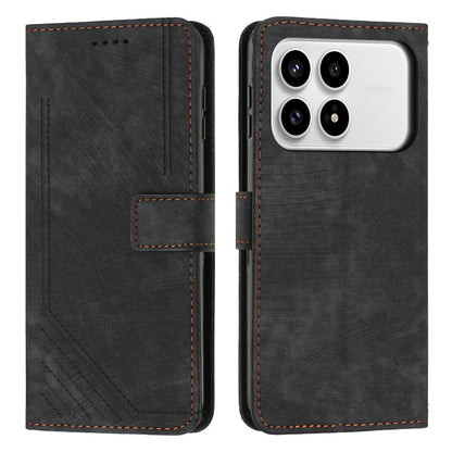 Skin Feel Stripe Pattern Leather Phone Case with Lanyard, For Redmi 15a 5G, For Redmi A7 Pro 4G 171mm, For Redmi Turbo 5 Max / Poco X8 Pro Max 5G, For Redmi Turbo 5 / Poco X8 Pro 5G, For Redmi Note 15 Pro+ 5G Global 163.3mm                             ...