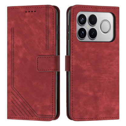 Skin Feel Stripe Pattern Leather Phone Case with Lanyard, For Redmi 15a 5G, For Redmi A7 Pro 4G 171mm, For Redmi Turbo 5 Max / Poco X8 Pro Max 5G, For Redmi Turbo 5 / Poco X8 Pro 5G, For Redmi Note 15 Pro+ 5G Global 163.3mm                             ...