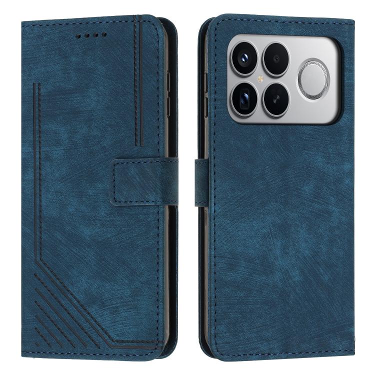 Skin Feel Stripe Pattern Leather Phone Case with Lanyard, For Redmi 15a 5G, For Redmi A7 Pro 4G 171mm, For Redmi Turbo 5 Max / Poco X8 Pro Max 5G, For Redmi Turbo 5 / Poco X8 Pro 5G, For Redmi Note 15 Pro+ 5G Global 163.3mm                             ...