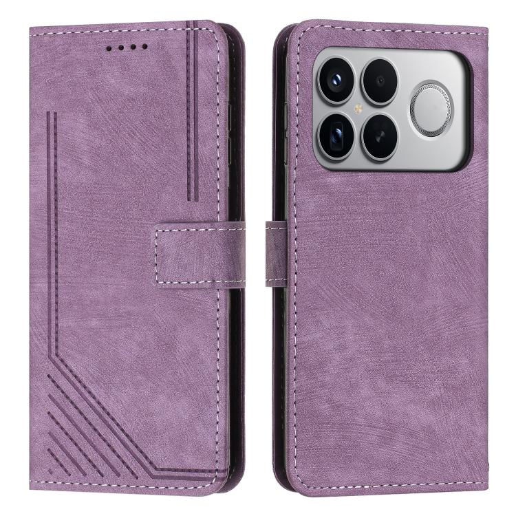 Skin Feel Stripe Pattern Leather Phone Case with Lanyard, For Redmi 15a 5G, For Redmi A7 Pro 4G 171mm, For Redmi Turbo 5 Max / Poco X8 Pro Max 5G, For Redmi Turbo 5 / Poco X8 Pro 5G, For Redmi Note 15 Pro+ 5G Global 163.3mm                             ...