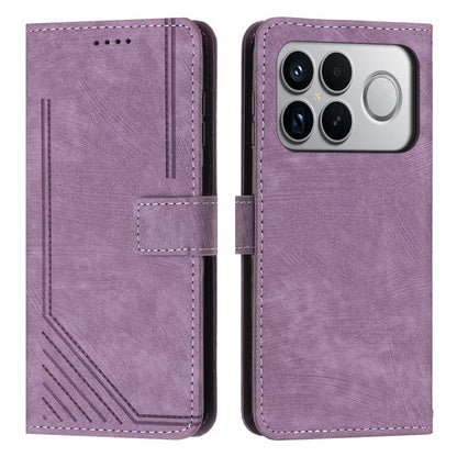 Skin Feel Stripe Pattern Leather Phone Case with Lanyard, For Redmi 15a 5G, For Redmi A7 Pro 4G 171mm, For Redmi Turbo 5 Max / Poco X8 Pro Max 5G, For Redmi Turbo 5 / Poco X8 Pro 5G, For Redmi Note 15 Pro+ 5G Global 163.3mm                             ...