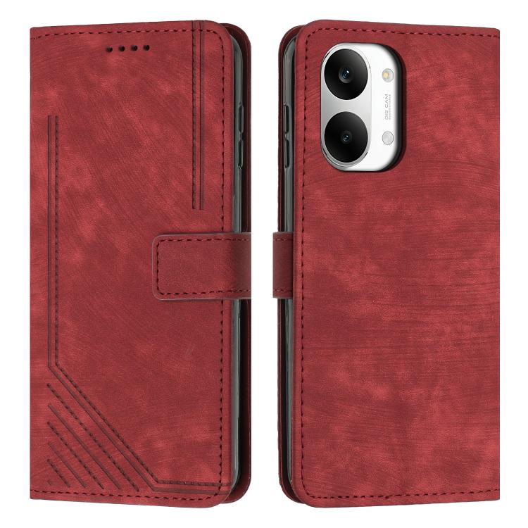 Skin Feel Stripe Pattern Leather Phone Case with Lanyard, For Redmi 15a 5G, For Redmi A7 Pro 4G 171mm, For Redmi Turbo 5 Max / Poco X8 Pro Max 5G, For Redmi Turbo 5 / Poco X8 Pro 5G, For Redmi Note 15 Pro+ 5G Global 163.3mm                             ...