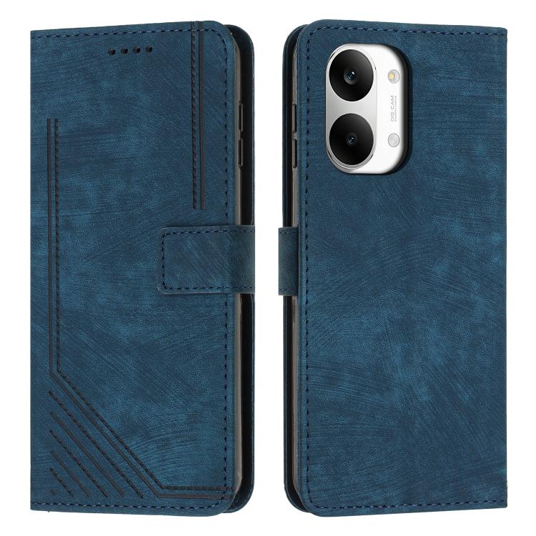 Skin Feel Stripe Pattern Leather Phone Case with Lanyard, For Redmi 15a 5G, For Redmi A7 Pro 4G 171mm, For Redmi Turbo 5 Max / Poco X8 Pro Max 5G, For Redmi Turbo 5 / Poco X8 Pro 5G, For Redmi Note 15 Pro+ 5G Global 163.3mm                             ...