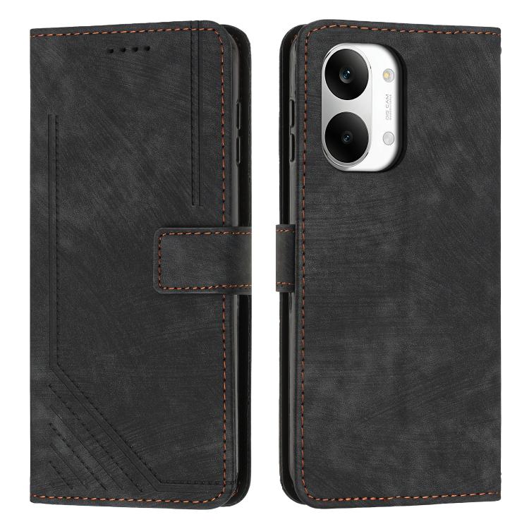 Skin Feel Stripe Pattern Leather Phone Case with Lanyard, For Redmi 15a 5G, For Redmi A7 Pro 4G 171mm, For Redmi Turbo 5 Max / Poco X8 Pro Max 5G, For Redmi Turbo 5 / Poco X8 Pro 5G, For Redmi Note 15 Pro+ 5G Global 163.3mm                             ...