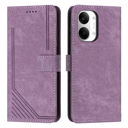 Skin Feel Stripe Pattern Leather Phone Case with Lanyard, For Redmi 15a 5G, For Redmi A7 Pro 4G 171mm, For Redmi Turbo 5 Max / Poco X8 Pro Max 5G, For Redmi Turbo 5 / Poco X8 Pro 5G, For Redmi Note 15 Pro+ 5G Global 163.3mm                             ...
