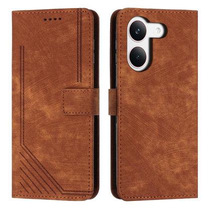 Skin Feel Stripe Pattern Leather Phone Case with Lanyard, For Redmi 15a 5G, For Redmi A7 Pro 4G 171mm, For Redmi Turbo 5 Max / Poco X8 Pro Max 5G, For Redmi Turbo 5 / Poco X8 Pro 5G, For Redmi Note 15 Pro+ 5G Global 163.3mm                             ...