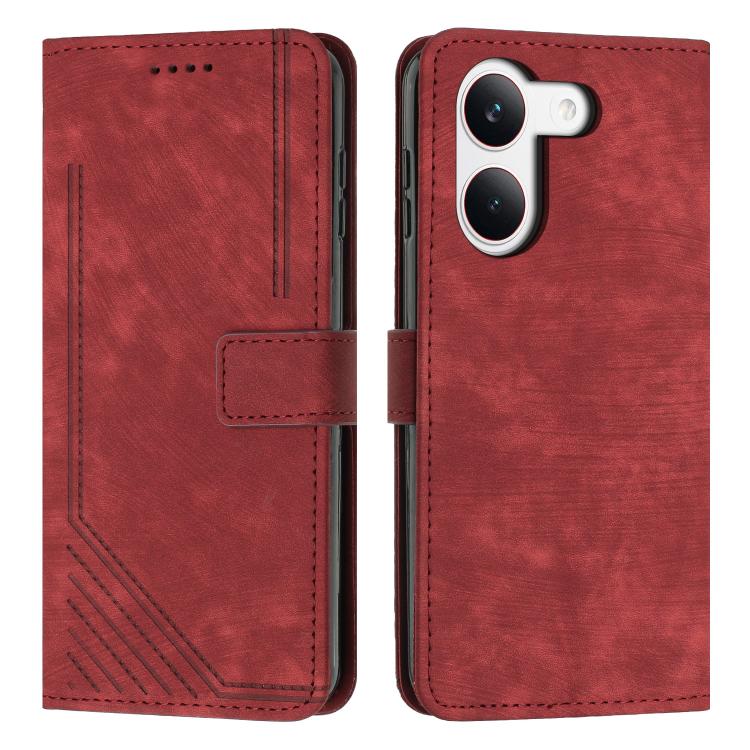Skin Feel Stripe Pattern Leather Phone Case with Lanyard, For Redmi 15a 5G, For Redmi A7 Pro 4G 171mm, For Redmi Turbo 5 Max / Poco X8 Pro Max 5G, For Redmi Turbo 5 / Poco X8 Pro 5G, For Redmi Note 15 Pro+ 5G Global 163.3mm                             ...