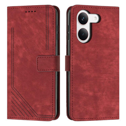 Skin Feel Stripe Pattern Leather Phone Case with Lanyard, For Redmi 15a 5G, For Redmi A7 Pro 4G 171mm, For Redmi Turbo 5 Max / Poco X8 Pro Max 5G, For Redmi Turbo 5 / Poco X8 Pro 5G, For Redmi Note 15 Pro+ 5G Global 163.3mm                             ...