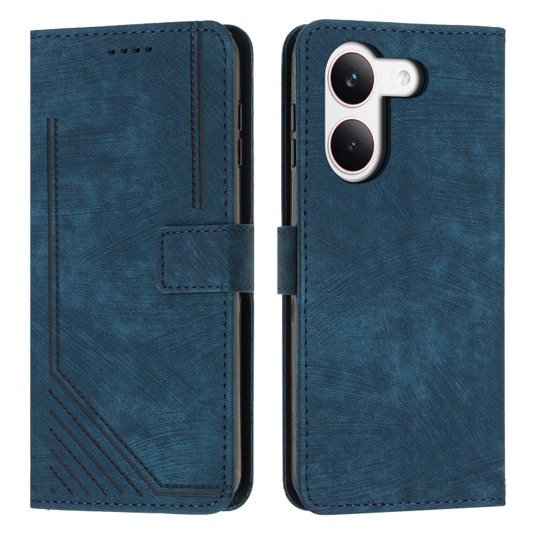 Skin Feel Stripe Pattern Leather Phone Case with Lanyard, For Redmi 15a 5G, For Redmi A7 Pro 4G 171mm, For Redmi Turbo 5 Max / Poco X8 Pro Max 5G, For Redmi Turbo 5 / Poco X8 Pro 5G, For Redmi Note 15 Pro+ 5G Global 163.3mm                             ...
