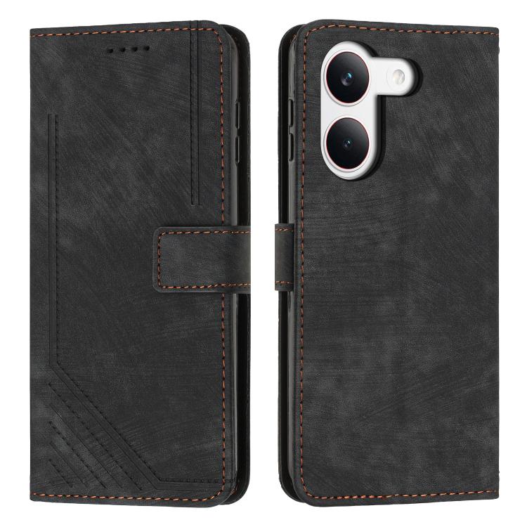 Skin Feel Stripe Pattern Leather Phone Case with Lanyard, For Redmi 15a 5G, For Redmi A7 Pro 4G 171mm, For Redmi Turbo 5 Max / Poco X8 Pro Max 5G, For Redmi Turbo 5 / Poco X8 Pro 5G, For Redmi Note 15 Pro+ 5G Global 163.3mm                             ...