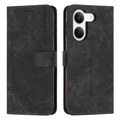 Skin Feel Stripe Pattern Leather Phone Case with Lanyard, For Redmi 15a 5G, For Redmi A7 Pro 4G 171mm, For Redmi Turbo 5 Max / Poco X8 Pro Max 5G, For Redmi Turbo 5 / Poco X8 Pro 5G, For Redmi Note 15 Pro+ 5G Global 163.3mm                             ...