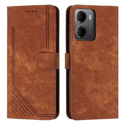 Skin Feel Stripe Pattern Leather Phone Case with Lanyard, For Redmi 15a 5G, For Redmi A7 Pro 4G 171mm, For Redmi Turbo 5 Max / Poco X8 Pro Max 5G, For Redmi Turbo 5 / Poco X8 Pro 5G, For Redmi Note 15 Pro+ 5G Global 163.3mm                             ...