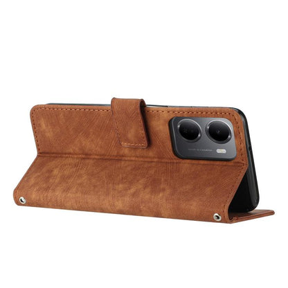 Skin Feel Stripe Pattern Leather Phone Case with Lanyard, For Redmi 15a 5G, For Redmi A7 Pro 4G 171mm, For Redmi Turbo 5 Max / Poco X8 Pro Max 5G, For Redmi Turbo 5 / Poco X8 Pro 5G, For Redmi Note 15 Pro+ 5G Global 163.3mm                             ...