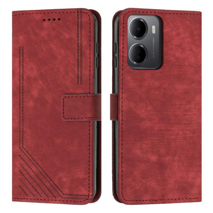 Skin Feel Stripe Pattern Leather Phone Case with Lanyard, For Redmi 15a 5G, For Redmi A7 Pro 4G 171mm, For Redmi Turbo 5 Max / Poco X8 Pro Max 5G, For Redmi Turbo 5 / Poco X8 Pro 5G, For Redmi Note 15 Pro+ 5G Global 163.3mm                             ...