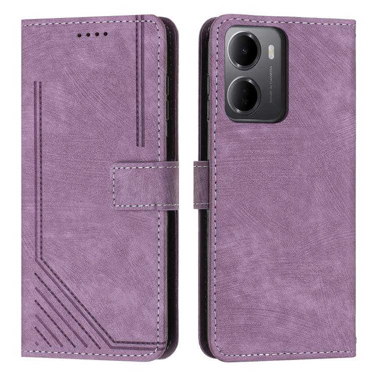 Skin Feel Stripe Pattern Leather Phone Case with Lanyard, For Redmi 15a 5G, For Redmi A7 Pro 4G 171mm, For Redmi Turbo 5 Max / Poco X8 Pro Max 5G, For Redmi Turbo 5 / Poco X8 Pro 5G, For Redmi Note 15 Pro+ 5G Global 163.3mm                             ...