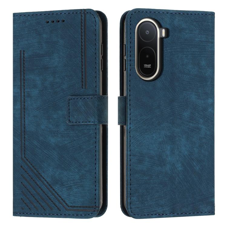 Skin Feel Stripe Pattern Leather Phone Case with Lanyard, For Redmi 15a 5G, For Redmi A7 Pro 4G 171mm, For Redmi Turbo 5 Max / Poco X8 Pro Max 5G, For Redmi Turbo 5 / Poco X8 Pro 5G, For Redmi Note 15 Pro+ 5G Global 163.3mm                             ...