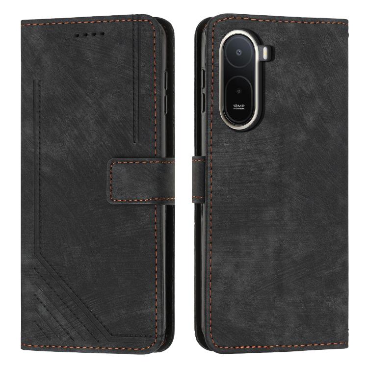 Skin Feel Stripe Pattern Leather Phone Case with Lanyard, For Redmi 15a 5G, For Redmi A7 Pro 4G 171mm, For Redmi Turbo 5 Max / Poco X8 Pro Max 5G, For Redmi Turbo 5 / Poco X8 Pro 5G, For Redmi Note 15 Pro+ 5G Global 163.3mm                             ...