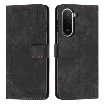 Skin Feel Stripe Pattern Leather Phone Case with Lanyard, For Redmi 15a 5G, For Redmi A7 Pro 4G 171mm, For Redmi Turbo 5 Max / Poco X8 Pro Max 5G, For Redmi Turbo 5 / Poco X8 Pro 5G, For Redmi Note 15 Pro+ 5G Global 163.3mm                             ...