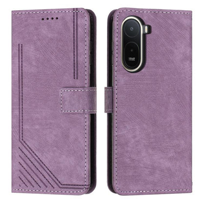 Skin Feel Stripe Pattern Leather Phone Case with Lanyard, For Redmi 15a 5G, For Redmi A7 Pro 4G 171mm, For Redmi Turbo 5 Max / Poco X8 Pro Max 5G, For Redmi Turbo 5 / Poco X8 Pro 5G, For Redmi Note 15 Pro+ 5G Global 163.3mm                             ...