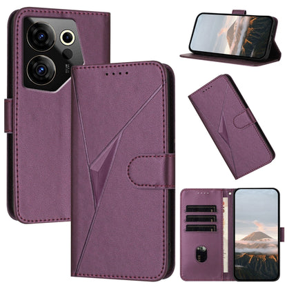 Triangle Pattern Buckle Clasp Leather Phone Case, For Tecno Camon 20 Premier, For Tecno Camon 20 / Camon 20 Pro 4G, For Tecno Spark 10C, For Tecno Spark 10 4G, For Tecno Spark Go 2023, For Tecno Spark 10 Pro, For Tecno Pova 4, For Tecno Pova 2