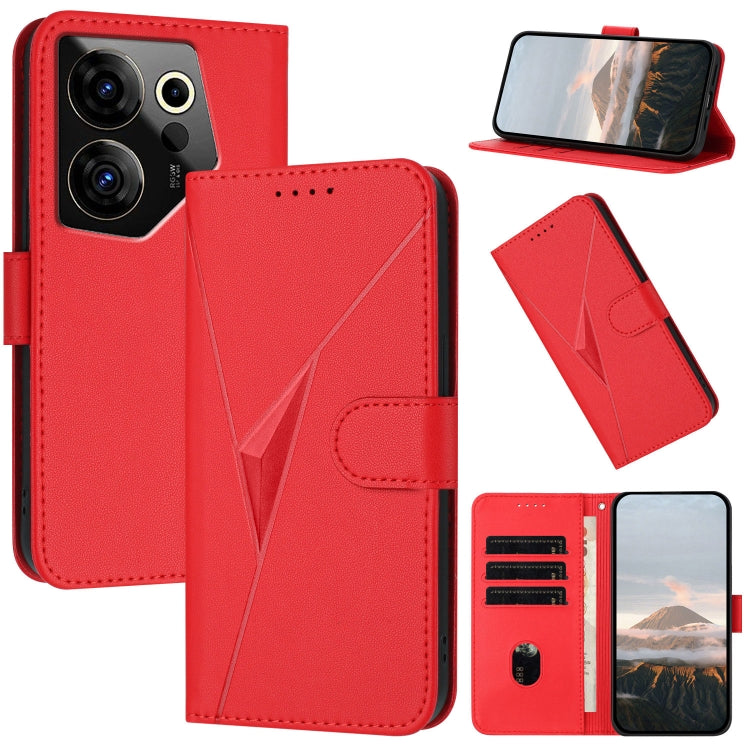 Triangle Pattern Buckle Clasp Leather Phone Case, For Tecno Camon 20 Premier, For Tecno Camon 20 / Camon 20 Pro 4G, For Tecno Spark 10C, For Tecno Spark 10 4G, For Tecno Spark Go 2023, For Tecno Spark 10 Pro, For Tecno Pova 4, For Tecno Pova 2